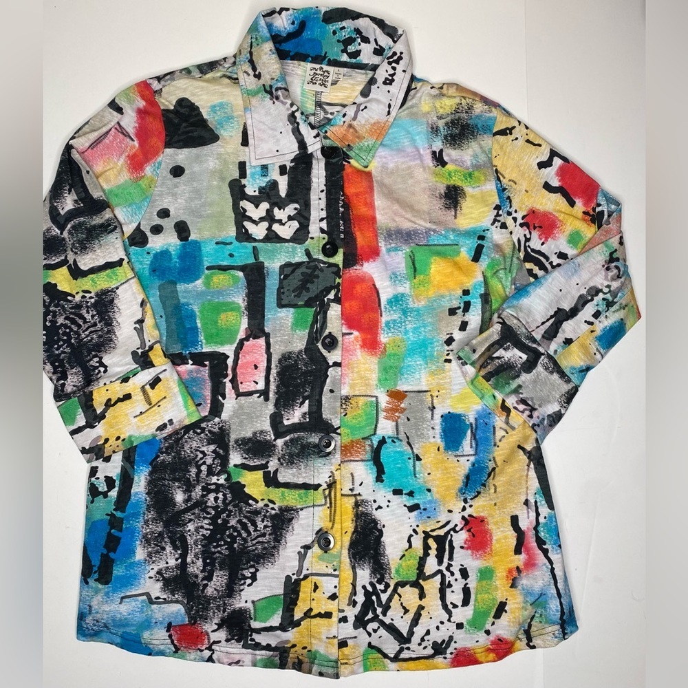 Parsley & Sage Cotton Abstract Colorful Shirt Sz Lg Like  New